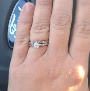 Engagement ring and band